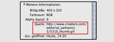 Info Dialog - Quelle